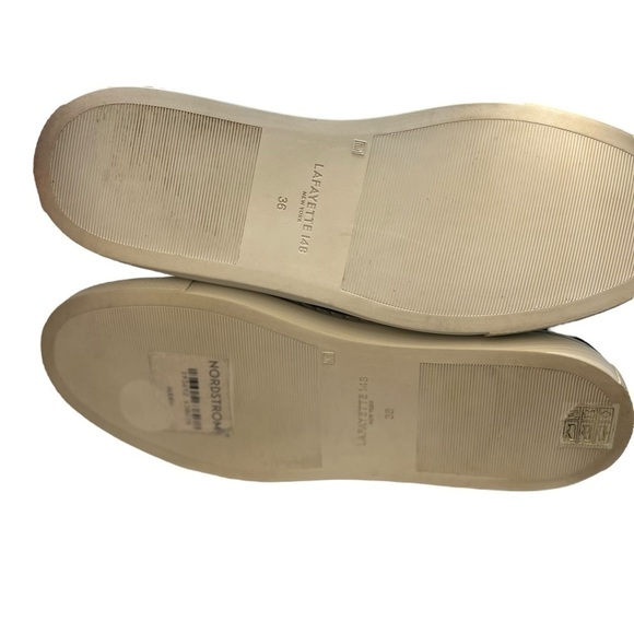 Lafayette 148 Audra hightop sneaker Size 36 black Nappa Leather with White Sole - Picture 9 of 12